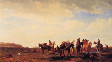  albert - Indians Traveling near Fort Laramie luminism landsacpes Albert Bierstadt